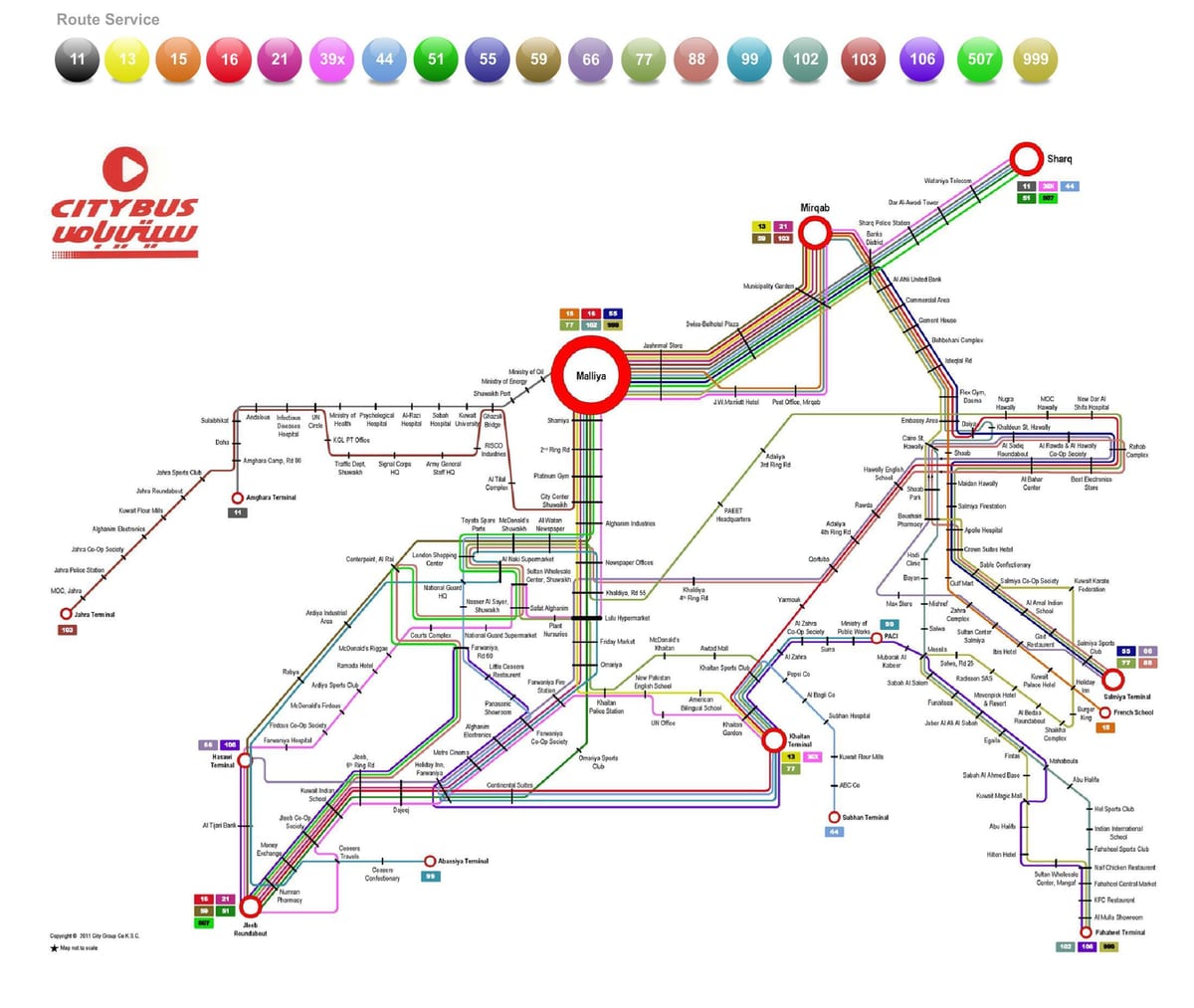 kuveita kptc autobusu maršruta karte