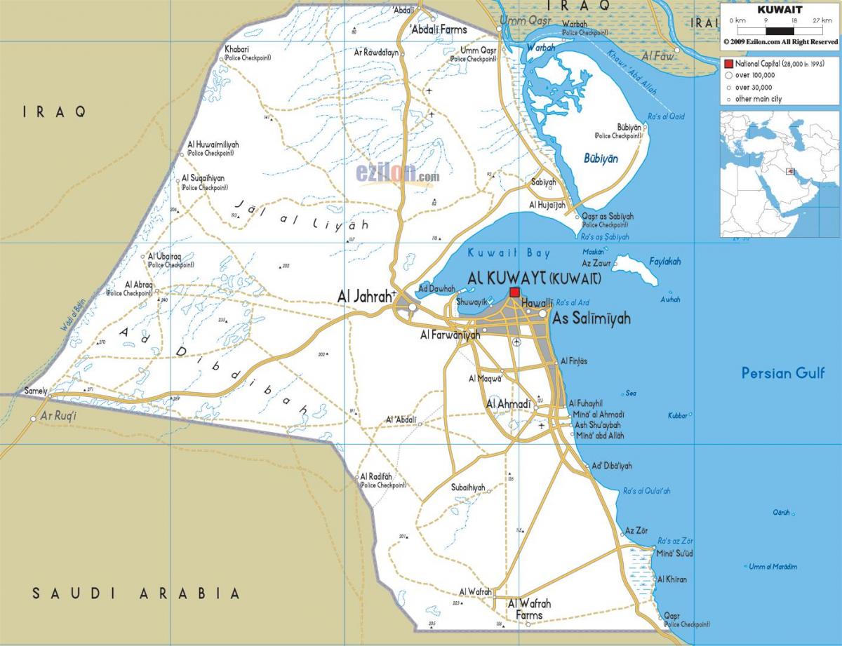 kuwait city kartes autoceļu