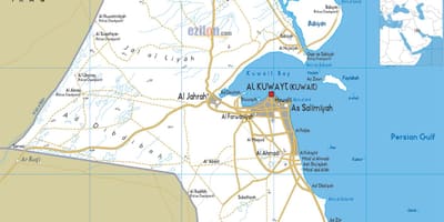 Kuwait city kartes autoceļu