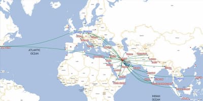 Karte kuwait airways galamērķiem
